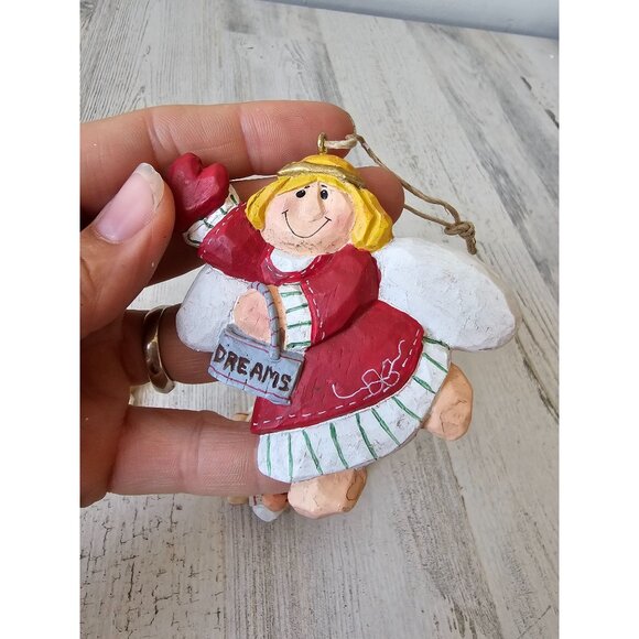 Vintage Eddie Walker Angel cherub ornament dreams wishes heart Xmas candle tree - Picture 10 of 11